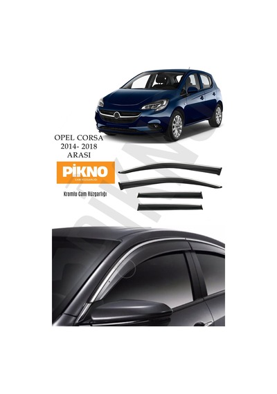 Opel Corsa E 2014-2018 Kromlu Cam Rüzgarlığı 4'lü Set A+ Plus