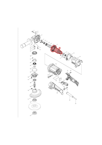 Makita GA5010 Endüvi Rotor Kollektör Ürün Kodu 513704-0