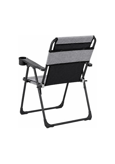 Katlanır Piknik Ve Kamp Sandalyesi - Bardaklıklı - Rock Plus - Linen Gri Çok Renkli