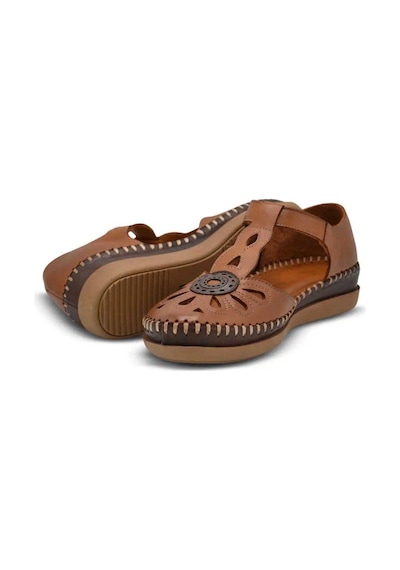 Venüs Kadın Comfort Deri Sandalet Siyah Taba 18793505y