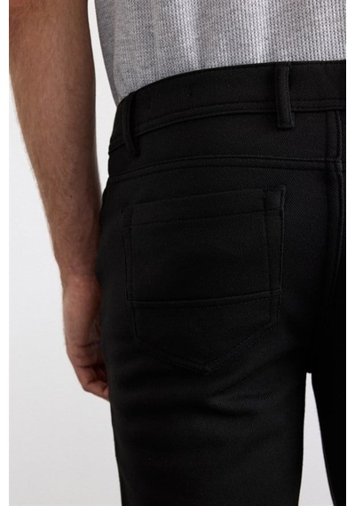 Süvari Siyah Slim Karışık Desen Armürlü Normal Bel Casual Pantolon Pn2020500767-s09