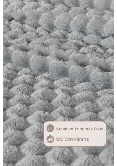 Elart Polen Battaniye Seti Tek Kişilik Wellsoft 2 Parça 180x240 Cm Gri Gri