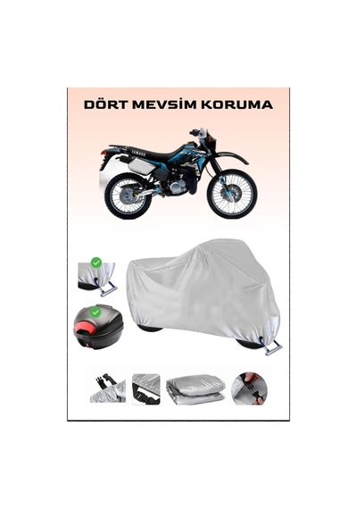 Yamaha Dt 125 R İçin Arka Çanta Ve Kilit Uyumlu Gri Motosiklet Branda, Güvenli