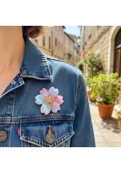 Lente Aksesuar Soft Renkli Şeftali Çiçeği Broş-rengarenk Sedefli Kadın Yaka İğnesi Çok Renkli