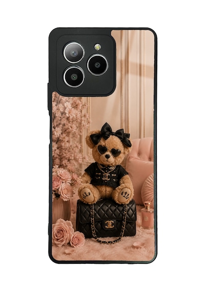 Omix X7 Glam Teddy Noir Tasarımlı Glossy Telefon Kılıfı Pink