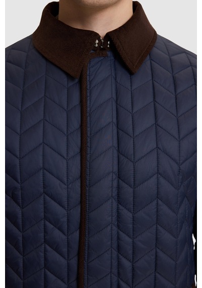 U.S. Polo Assn. Erkek Lacivert Polo Yaka Fermuarlı Çıtçıtlı Mont 50328186-vr033
