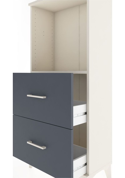 Hyperion Dolap Tek Raflı 2 Çekmeceli 60x44x134 Aytaşı-antrasit Aytaşı