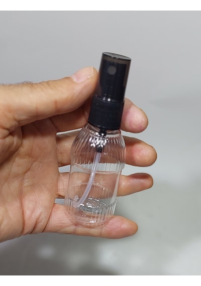 50 Adet Boş Şişe siyah Spreyli Kolonya Şişesi Doldurulabilir Cep Plastik Parfüm Şişesi 50 Ml desenli