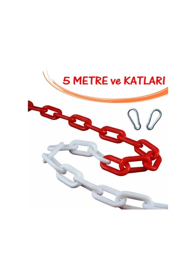 Plastik Zincir Kırmızı Beyaz Trafik Duba Dikme Bariyer Zinciri (252769683)