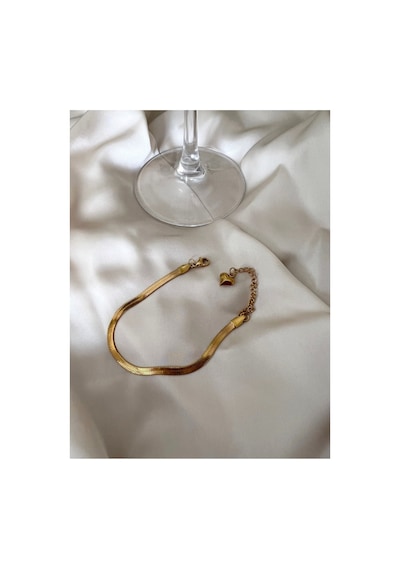 Steel Hasır Yassı İtalyan Paslanmaz Çelik Gold Silver Seçenekli Unisex Bileklik Füme