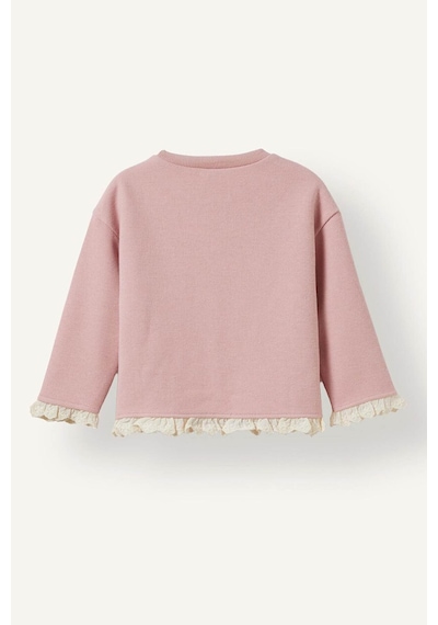 Defacto Regular Fıt Bisiklet Yaka Çiçekli Sweatshirt Kız Bebek I5287a526wnbr138 Bordo-br138