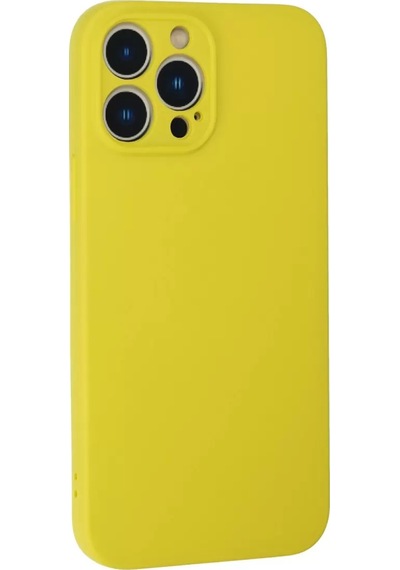 Newface Apple İphone 13 Pro Max Kılıf Nano İçi Kadife Silikon - Sarı