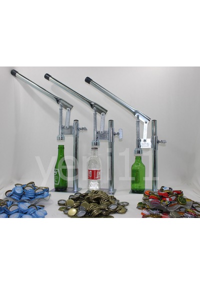 Gazoz Soda Kapağı Kapatma Makinesi 250 Kapak Ayarlanabilen Boy Gümüş