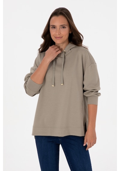 U.S. Polo Assn. Kadın Açık Haki Modal Karışımlı Kapüşonlu Sweatshirt 50313561-VR183