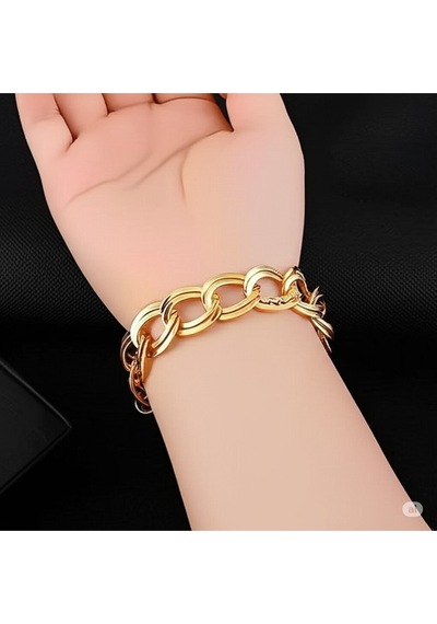 Sevgililer Ve Özel Günlere Özel Zincir Model Gold Kadın Bileklik Çok Renkli