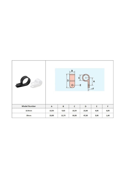 30Mm R Tipi Kelepçe Plastik - Kablo Klipsi- Kablo Toplayıcı 10'Lu Siyah 10 Adet N11.55