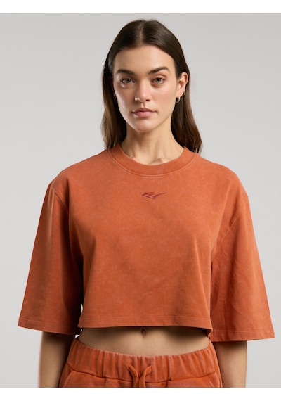 Everlast Bronx 1910 Oversize Turuncu Crop Kadın Tişört Kiremit