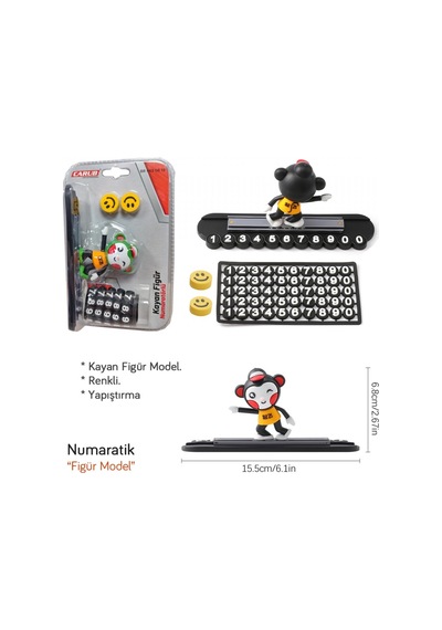 Carub Numaratik Kayan Figür Renkli 15,5x4x7cm Br4620619 Siyah