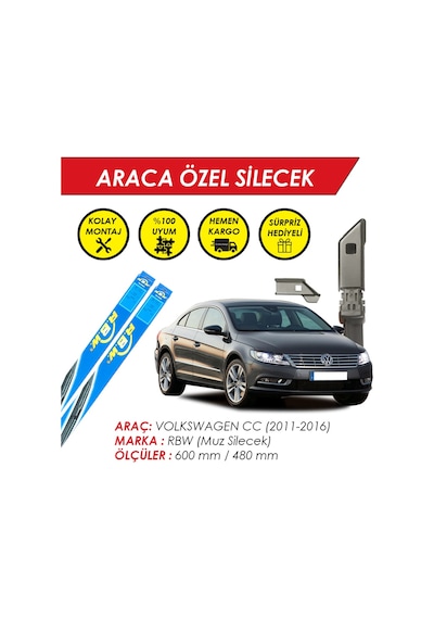 Volkswagen Cc Silecek - Rbw Muz Silecek Takımı 2010+