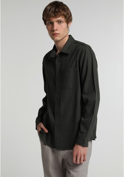 Colin's Colins Regular Fit Shirt Neck Düz Erkek Yeşil Uzun Kol Gömlek Cl1083468 Q1.v1 Pgr