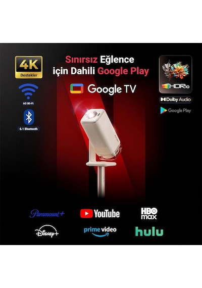 Vankyo Aurzen Boom Air Android Google TV 4K Destekli Projeksiyon Cihazı