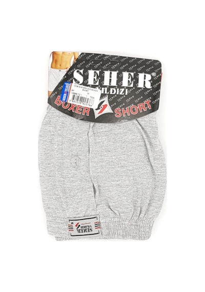 12 Adet Gri Renk Penye Boxer Gri