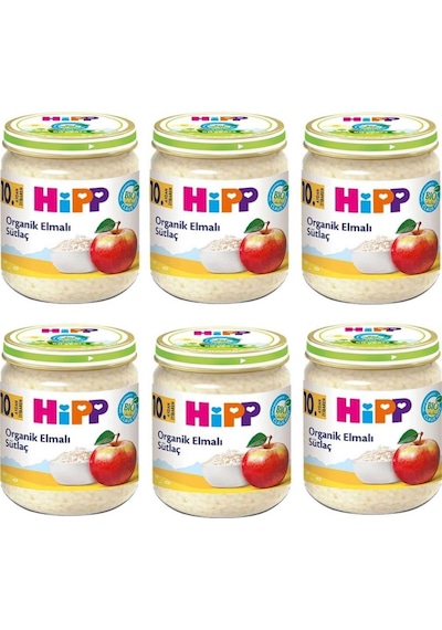 Hipp Kavanoz Maması Organik Elmalı Sütlaç 200 Gr 6 Adet