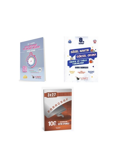 2027 8. Sınıf/lgs Limit Din Kronometre Kültürü Ve Ahlak Soru + Mantık Sözel Görsel Okuma Grafik Soru 3'lü Set