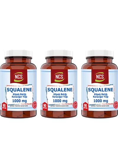 Squalene 1000 Mg Yumuşak Kapsül 3 Kutu 90 Softgel