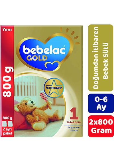 Bebelac Gold 1 Bebek Devam Sütü 800 G  2 Adet