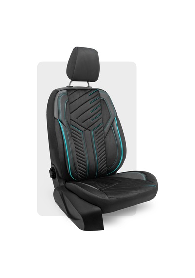 Otexo Panther Taytüyü Ortopedik Destekli Airbag Uyumlu Universal Oto Koltuk Kılıfı Siyah - Turkuaz İp