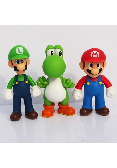 Super Marıo Nintendo Süper Mario Luigi Yoshi 14Cm 3Lü Figür Set
