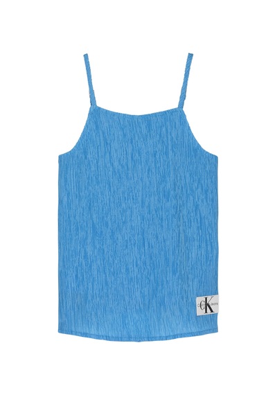 Calvin Klein Crınkle Strap Top Kadın Mavi T-shirt