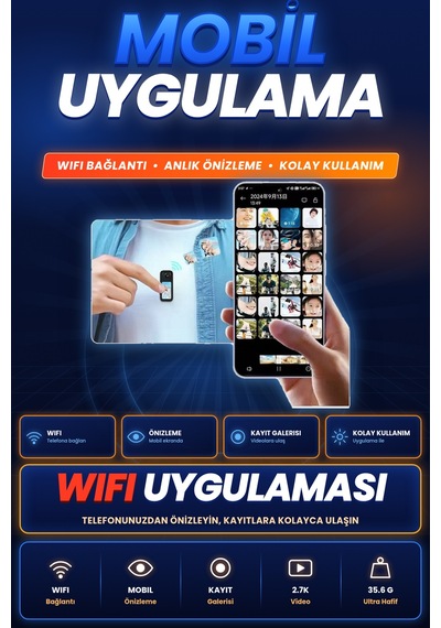 Blue Inter Smart Panora Aksiyon Kamera Döner Lensli Ekranlı Taşınabilir Vlog Kamerası Mini Spor Kamerası