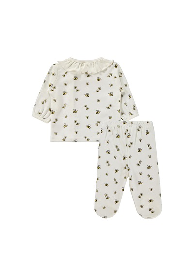 Civil Baby Arı Empirme 1-9 Ay Pijama Takımı - Ekru