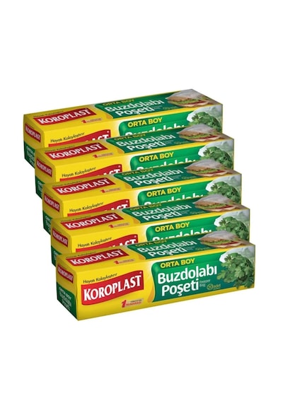 Koroplast Orta Boy Buzdolabı Poşeti 5 x 20'li 24 x 38 CM