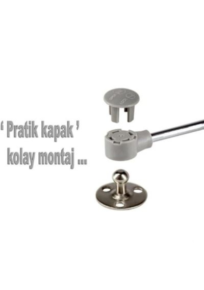 Gazlı Piston Dolap Amortisörü Beyaz Kapak Hidroliği 27 Cm 80n