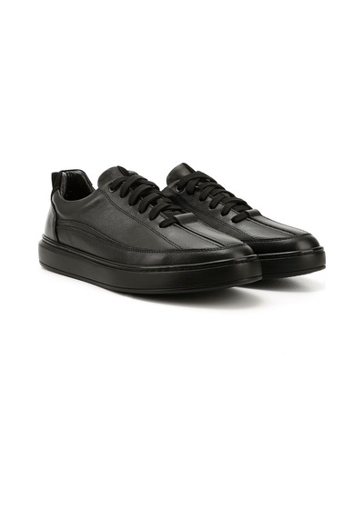 Gönderi(R) Gönderi R Erkek Siyah Bağcıklı Kauçuk Taban Hakiki Deri Sneaker Ddma83531640 Siyah
