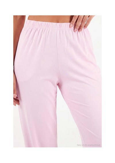 Lela V Yaka Kruvaze Bağlamalı Crop Üst Ve Jogger Alt Pijama Takımı Kadın Pijama Takımı 65780019 Pembe