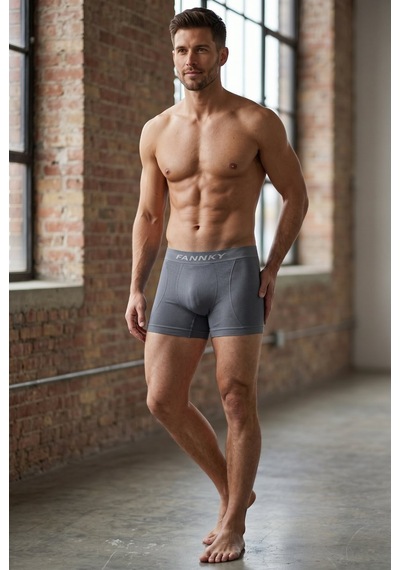Fit Women Erkek Trend Nefes Alan Relaxed Gri Boxer