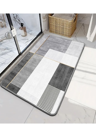 Pendor Gri 3'lü Set Banyo Paspası Djtbanyo Renkli