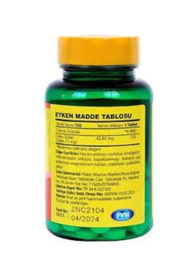 Vitapol Çinko Sülfat 15 Mg 100 Tablet