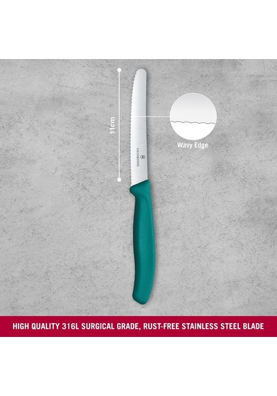 Victorinox 6.7834.c1 Swiss Classic 11cm Tırtıklı Domates Bıçağı, Yeşil Diğer