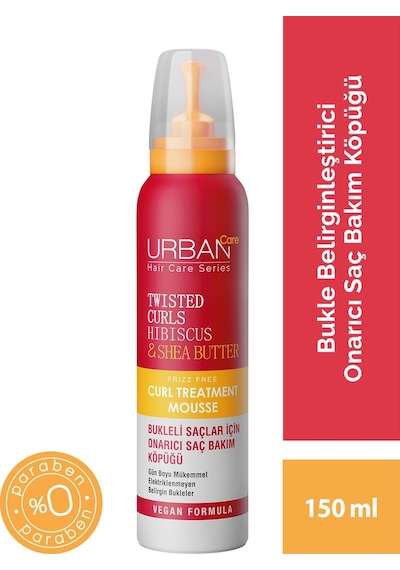 Urban Care Hibiscus & Shea Butter Bukleli Saçlar İçin Onarıcı Saç Bakım Köpüğü 150 ML