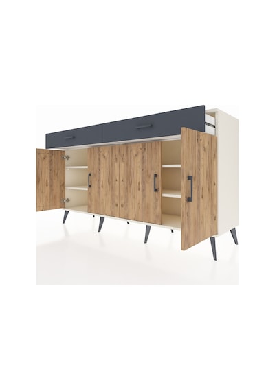 Hyperion Konsol 4 Raflı 2 Çekmeceli 4 Kapaklı 176x44x99 Aytaşı-çam/antrasit Aytası/atlas Çam - Aytası
