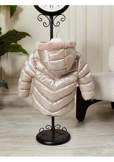 Benitto Kids Kız Bebek Çocuk Kapüşonlu Mont 51360 Bej