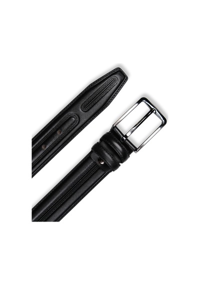 Mft Leather Hakiki Deri Kemer-siyah ,3,5 Cm Orta Dikiş Desen 4880 Siyah