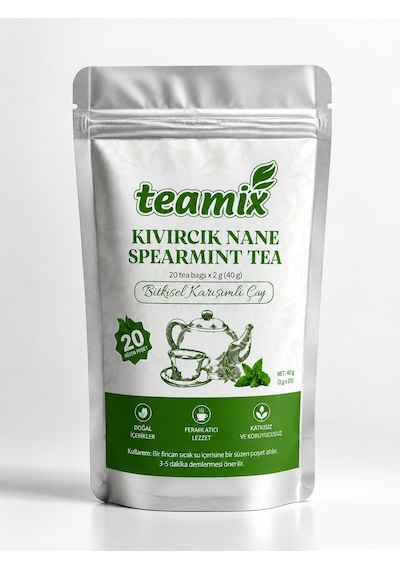 Kıvırcık Nane Çayı & Spearmint Tea 20 Süzen Poşet Teamix
