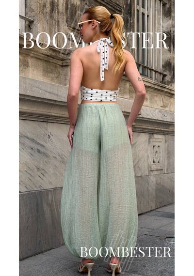 Boombester Kadın Transparan İçi Şortlu Bloomer Pantolon Salaş Rahat Kalıp Yazlık Bohem Balon Pantolon Yeşil Boombester Kadın Transparan İçi Şortlu Bloomer Pantolon Salaş Rahat Kalıp Yazlık Bohem Balon Pantolon Yeşil