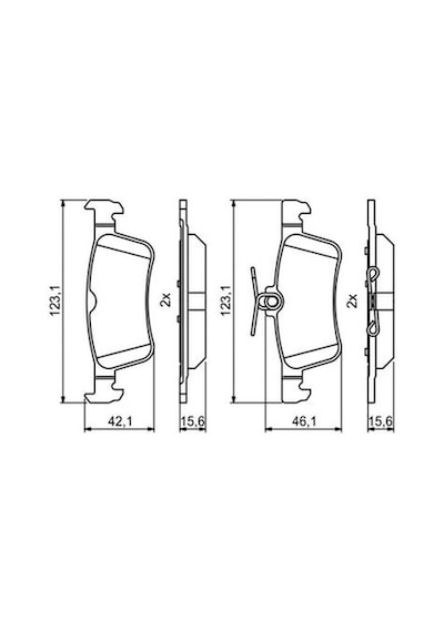 Peugeot 308 1.2 2014-2021 Bosch  Arka Balata Wva25968